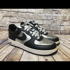 black and silver air force ones